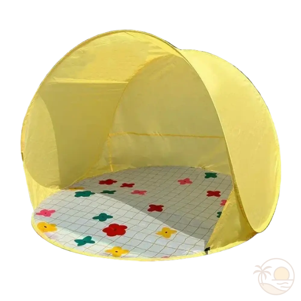 tente de plage pour enfant jaune interieur