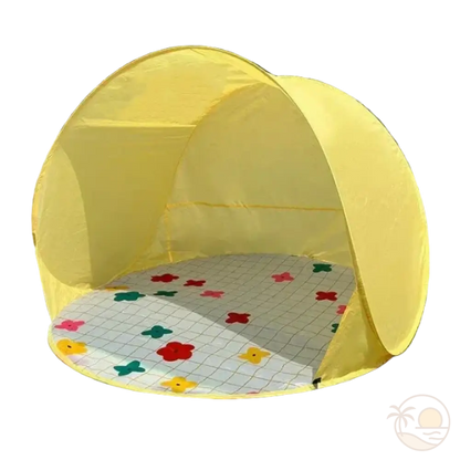 tente de plage pour enfant jaune interieur