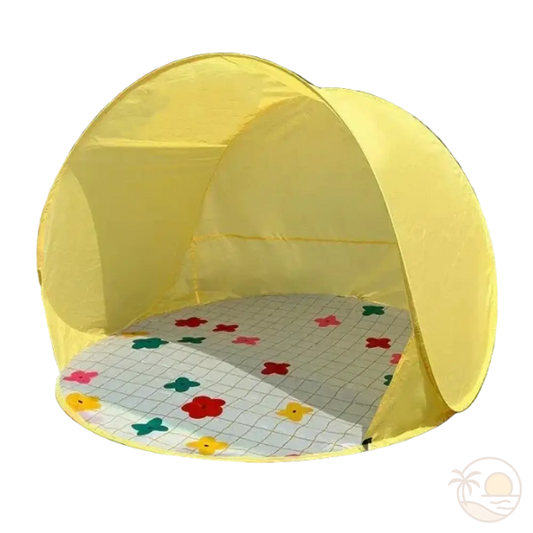 tente de plage pour enfant jaune interieur
