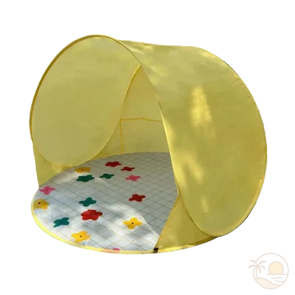 tente de plage pour enfant jaune profil