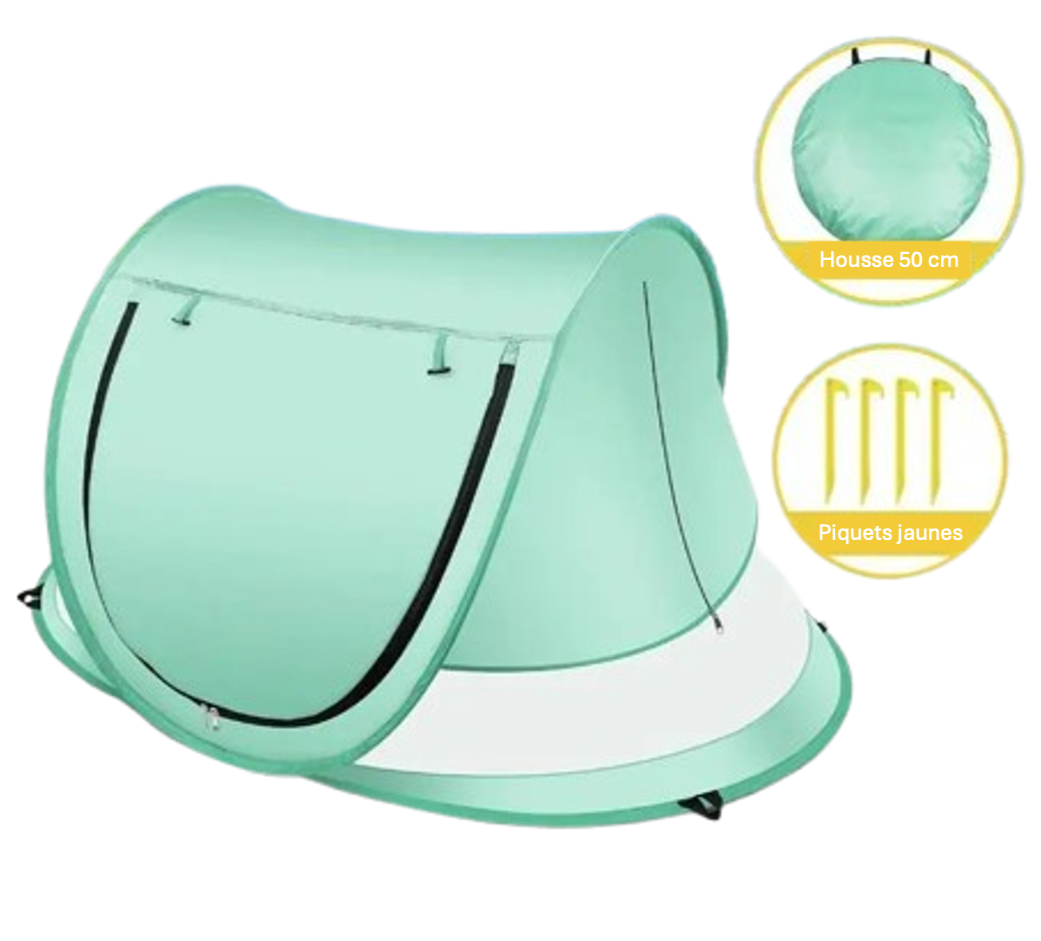 tente pour bebe verte housse piquets