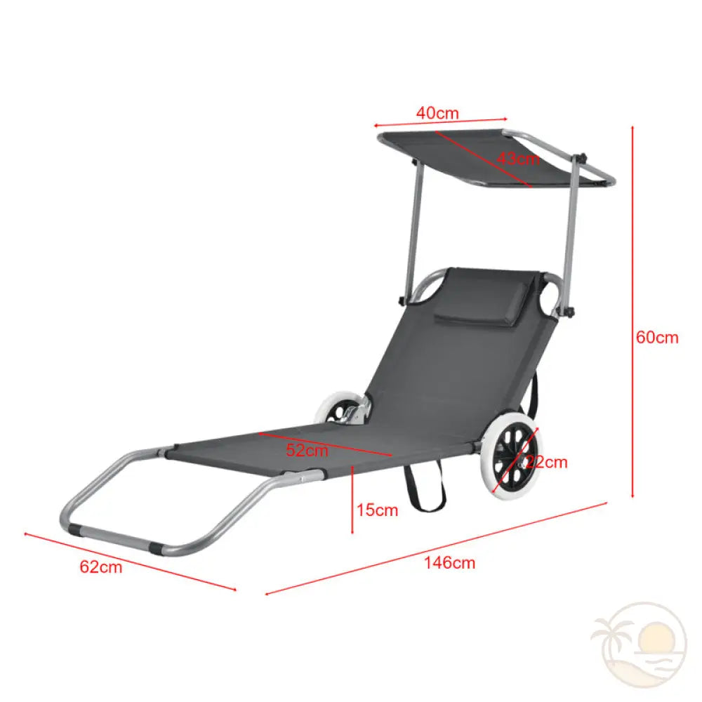 transat de plage a roulettes dimensions