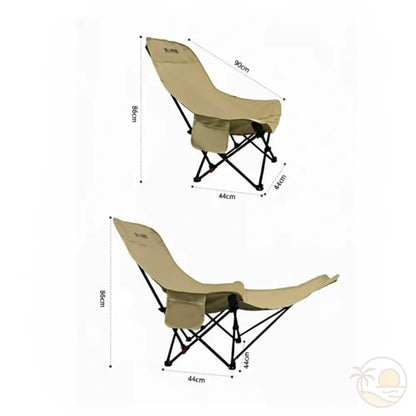 transat de plage pliable beige dimensions