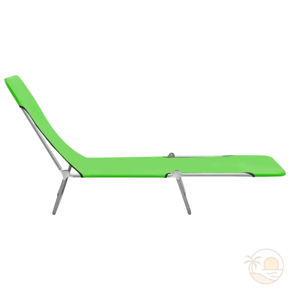 transat de plage pliable vert cote