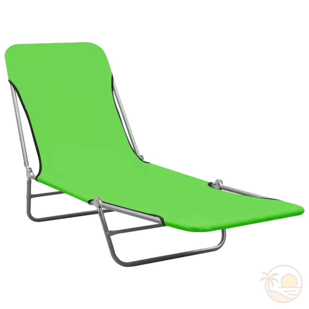 transat de plage pliable vert profil