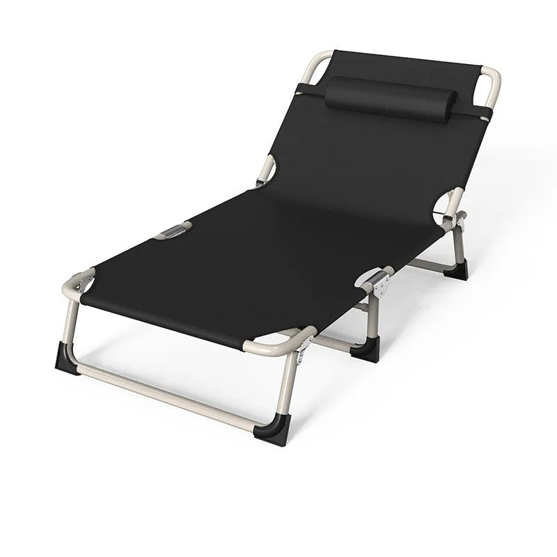transat de plage pliant noir