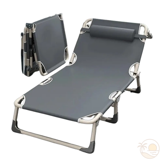 transat de plage pliant ouvert ferme