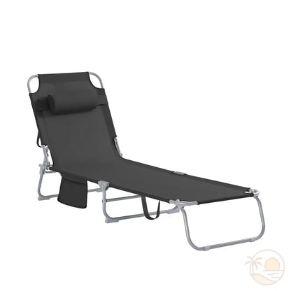 transat pliable de plage noir