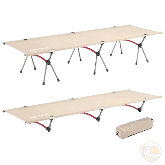 transat pliant de plage beige ouvert ferme