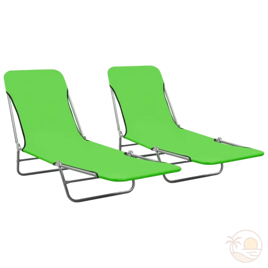transats de plage pliants verts