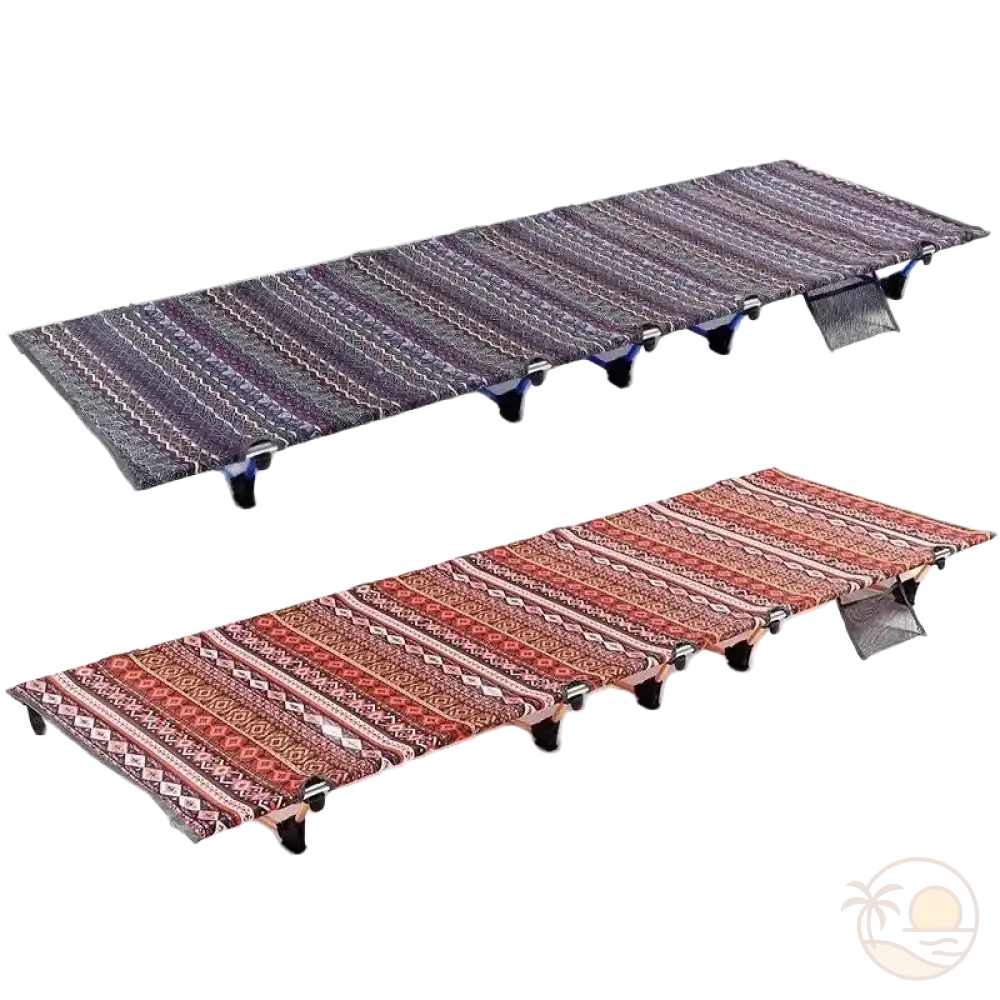 transats de plage ultra legers pliables bleu rouge