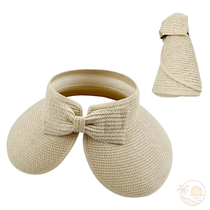 visiere pour femme beige ouverte pliee