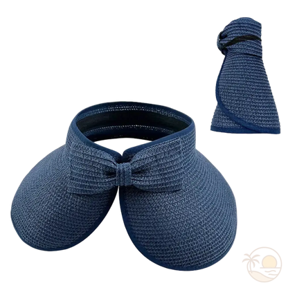 visiere pour femme bleu marine ouverte pliee