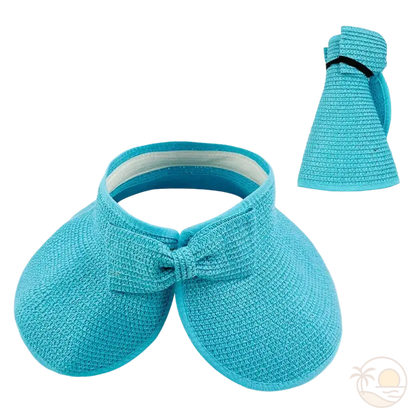 visiere pour femme bleu ouverte pliee