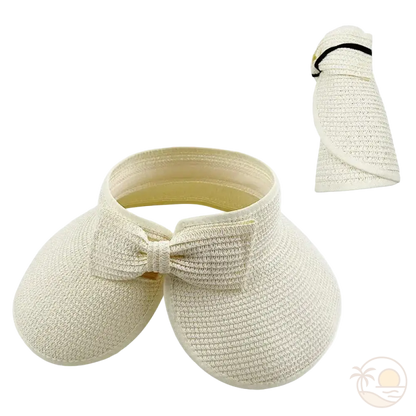 visiere pour femme ecru ouverte pliee