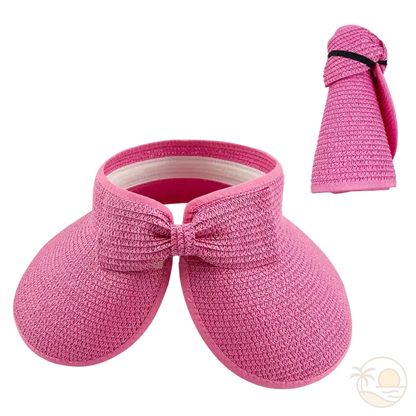 visiere pour femme rose vif ouverte pliee