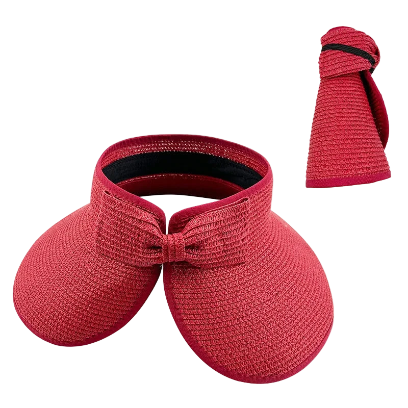 visiere pour femme rouge ouverte pliee