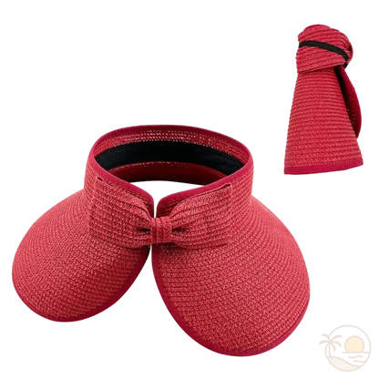 visiere pour femme rouge ouverte pliee